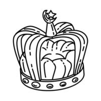 icono de joyas de la corona real musulmana. Doodle dibujado a mano o estilo de icono de contorno vector
