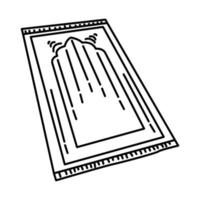 icono de alfombra de oración. Doodle dibujado a mano o estilo de icono de contorno vector