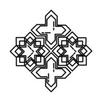 Star and cross tiles Icon. Doodle Hand Drawn or Outline Icon Style vector