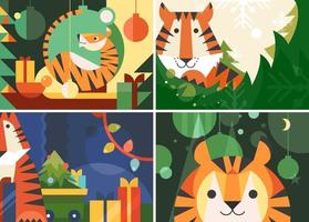 Different Year of the Tiger banners. vector