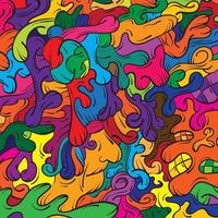 doodle de vector abstracto con colores festivos