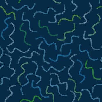 Blue seamless pattern vector background with wavy and curly shape