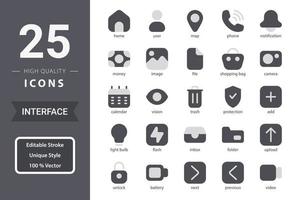 Interface icon pack for your website design, logo, app, UI. Interface icon duo tone design. Vector graphics illustration and editable stroke.