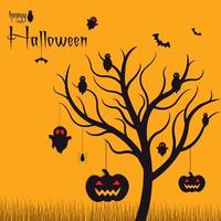 Happy Halloween background template, poster, elements design vector