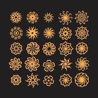 Icon set of flowers vector