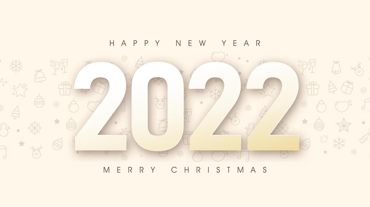 Merry Christmas And Happy New Year 2022 Text Design 3608076 Vector Art At Vecteezy