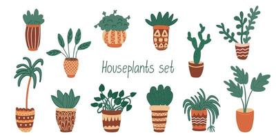 Houseplant set clipart illustration vector