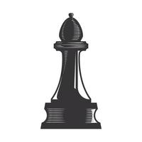 Chess Bishop vector line art illustration.