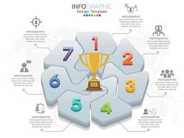 Business timeline infographic 3d style options banner. vector