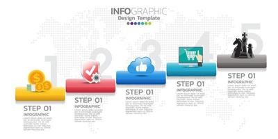 Business timeline infographic 3d style options banner. vector