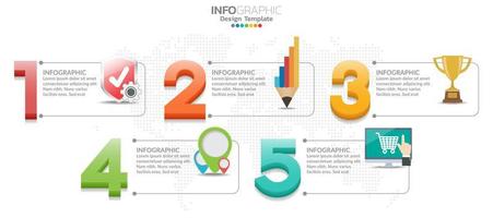 Business timeline infographic 3d style options banner. vector