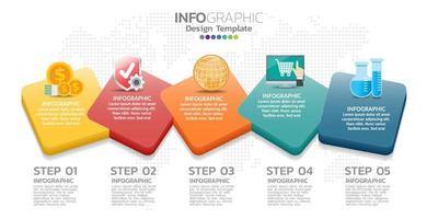 Business timeline infographic 3d style options banner. vector