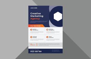 creative agency flyer design template. modern business poster leaflet design. a4 template, brochure design, cover, flyer, poster, print-ready vector