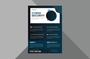 cyber security flyer design template. cyber security protection poster leaflet design. a4 template, brochure design, cover, flyer, poster, print-ready vector