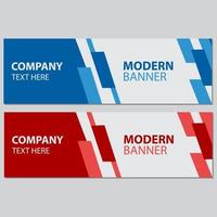 blue and red geometric business banner design. creative banner design for template. Simple blue and red horizontal banner vector