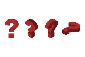 Set of Large question marks. Vector illustration in isometric design