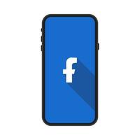 VINNITSA, UKRAINE 05.10.2021. Social media Facebook icon in Smartphone