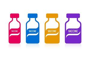 Vaccine Bottles Flat Icon Set vector