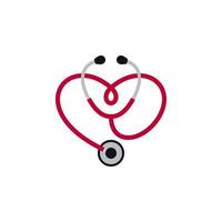 Stethoscope Icon with Red Heart Shape vector