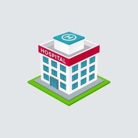 Isometric Hospital Building Vector Design