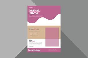 bridal expo flyer design template. decorative bridal poster leaflet design.   a4 template, brochure design, cover, flyer, poster, print-ready vector