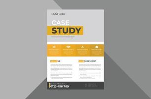 case study flyer design template. case study cover poster leaflet design.  a4 template, brochure design, cover, flyer, poster, print-ready vector
