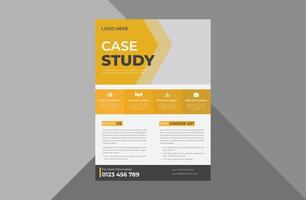 case study flyer design template. case study cover poster leaflet design.  a4 template, brochure design, cover, flyer, poster, print-ready vector