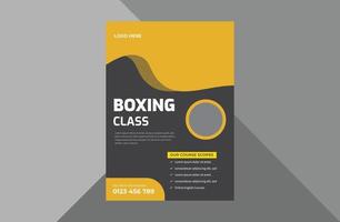 boxing school flyer design template. boxing sports poster leaflet design. a4 template, brochure design, cover, flyer, poster, print-ready vector