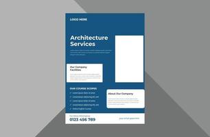 architectural studio flyer design template. interior design studio poster leaflet design. a4 template, brochure design, cover, flyer, poster, print-ready vector