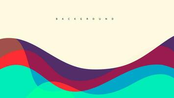 colorful wave abstract design with overlapping color shape vector