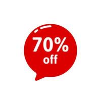 flat off Discount Sticker. Sale Red Tag Isolated Vector Illustration