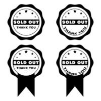 SOLD OUT LABEL STAMP VECTOR ON WHITE BACKGROUND