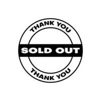 SOLD OUT LABEL STAMP VECTOR ON WHITE BACKGROUND