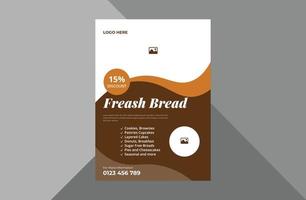 bakery shop flyer design template. baker and baking shop poster leaflet design. a4 template, brochure design, cover, flyer, poster, print-ready vector