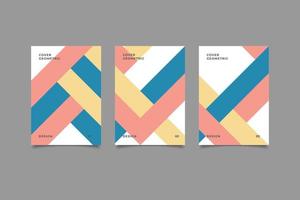 set of geometric design business cover collection vector