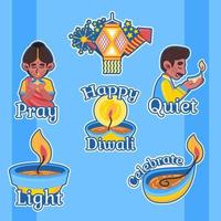 pegatina de celebrar diwali vector