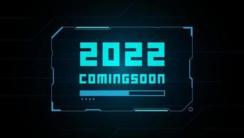 2022 coming soon loading bar frame futuristic hud neon vector design.