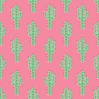 Cute cactus vector seamless pattern