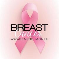 Breast Cancer Awareness Month Pink Ribbon Background Vector Illustration