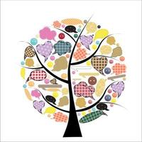 Abstract Vector spring tree illustration