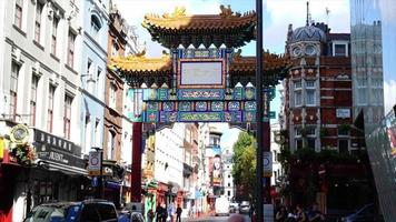 Timelapse China Town Gate en la ciudad de Londres