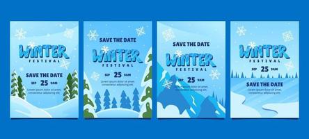 Winter Festivity Invitation Set vector