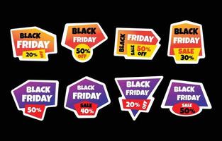 Set of Black Friday Stickers vector