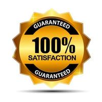 100 satisfaction guaranteed label . vector