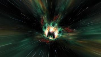 farbenfroher Hyper-Space-Warp-Flug im futuristischen Science-Fiction-Virtual-Reality-Tunnel video