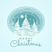 Papercut Style Christmas Card vector