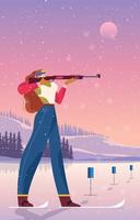 Biathlon Women Shooting Standing vector