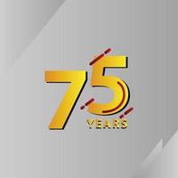 75 Years Anniversary Celebration Vector Template Design Illustration