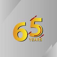 65 Years Anniversary Celebration Vector Template Design Illustration