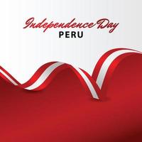 Happy Peru Independence Day Celebration Vector Template Design Illustration